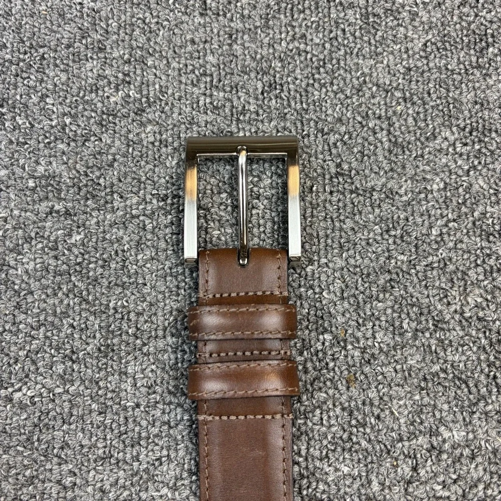 Allen Edmonds Italian Calfskin Brown Leather Belt Size 52 Made in USA‎ Dress